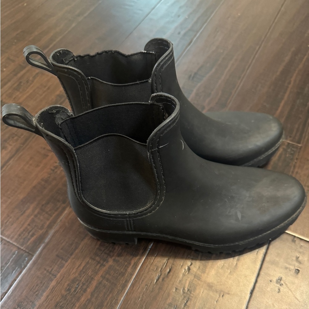 Anthropologie Jeffrey Campbell Chelsea black ankle winter rain boots size 11 - Picture 7 of 8